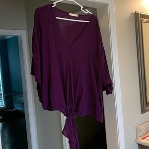 FINAL PRICE DROP Purple size large Entro brand top with bottom tie